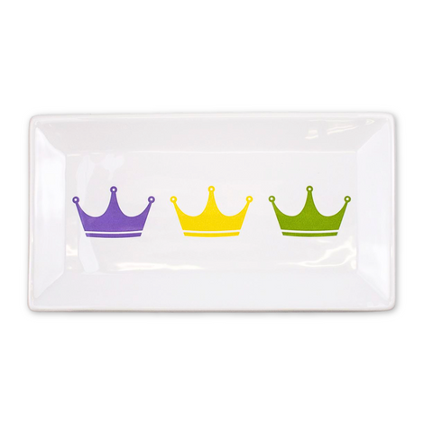 Mardi Gras Victoria Crown Rectangle Platter (Each)