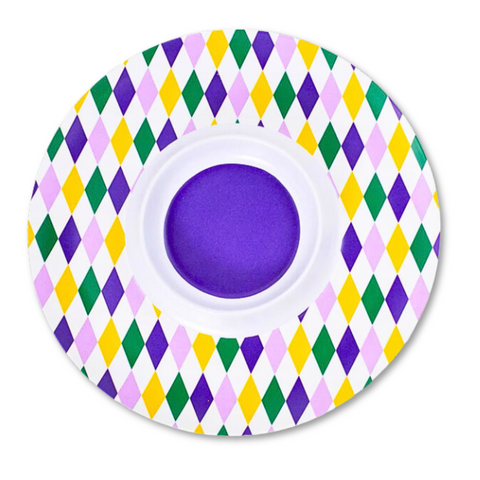 Mardi Gras Harlequin Melamine Chip & Dip Bowl (Each)