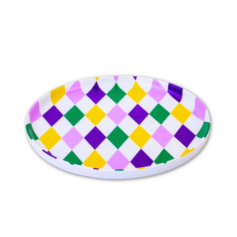 Mardi Gras Harlequin Melamine Plate (Each)