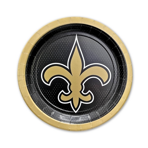 9" New Orleans Saints Round Plates (Pack of 8)