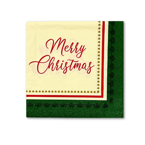 Christmas Elegant Evergreen Beverage Napkins (Pack of 40)