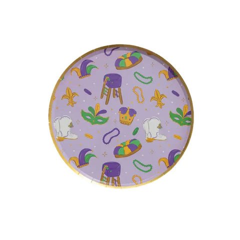 9" Mardi Gras Themed Party Plates (Pack of 12)