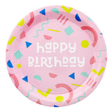 9" Happy Birthday Kids Geometric Paper Plate (Pack of 12)