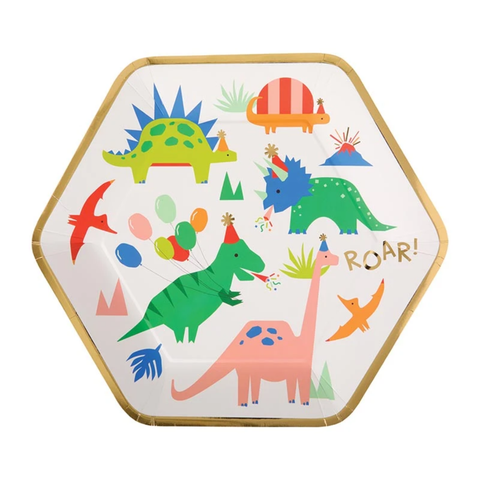 Dino Party Paper Dinner Plate (Pack Of 8)