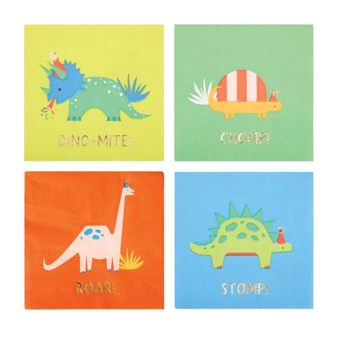 Dino Party Beverage Napkins - (Pack Of 20)