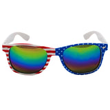 Mirrored Lens American Flag Sunglasses (Each)