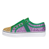 Purple, Green, and Gold Mardi Gras Glitter Sneakers (Pair)