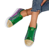 Purple, Green, and Gold Mardi Gras Glitter Sneakers (Pair)
