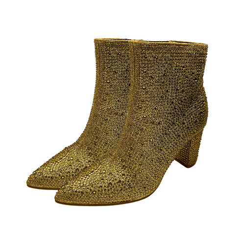 Gold Rhinestone Ankle Booties (Each)