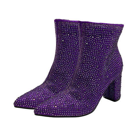 Purple ankle booties on sale