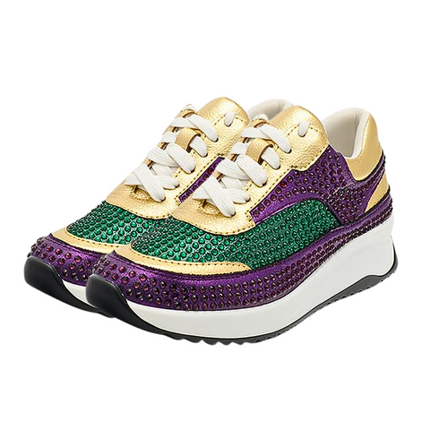 Purple, Green & Gold Rhinestone Sneakers (Each)