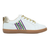 White Mardi Gras Metallic Stripe Tennis Shoe (Each)