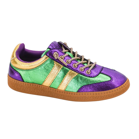 Purple, Green and Gold Metallic Sneaker (Pair)