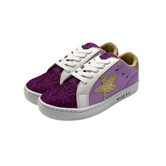 Kid's Purple & Gold Sparkly Star Sneakers (Each)