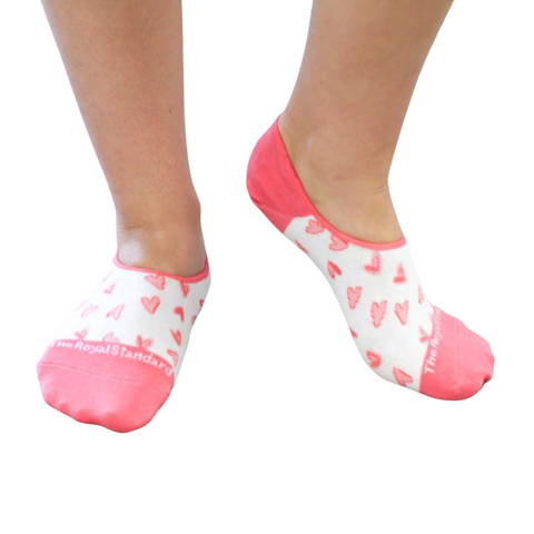 Women's Sweetheart No Show Socks White/Pink One Size (Pair)