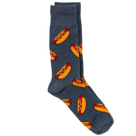 Men's Hot Dog Socks Olive/Orange One Size (Pair)