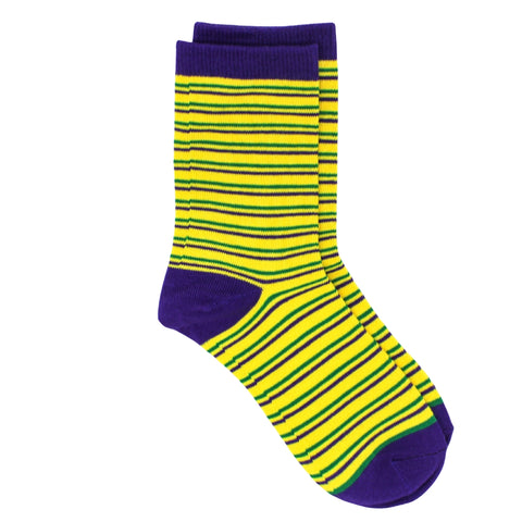 Mardi Gras Thin Stripe Short Socks (Each)