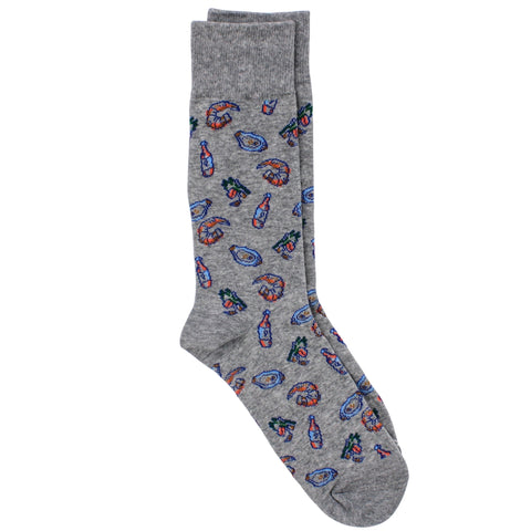 Men's Seafood Socks - Gray/Blue/Green (Pair)