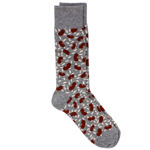 Men's Red Beans & Rice Grey Socks (Pair)
