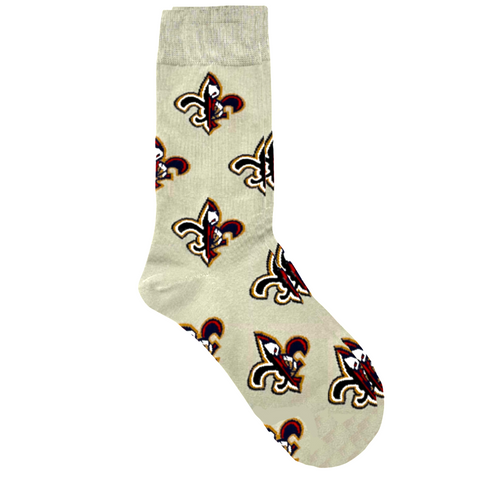 Nolaverse New Orleans Saints & Pelicans Split Fleur de Lis Logo Grey Socks (Pair)