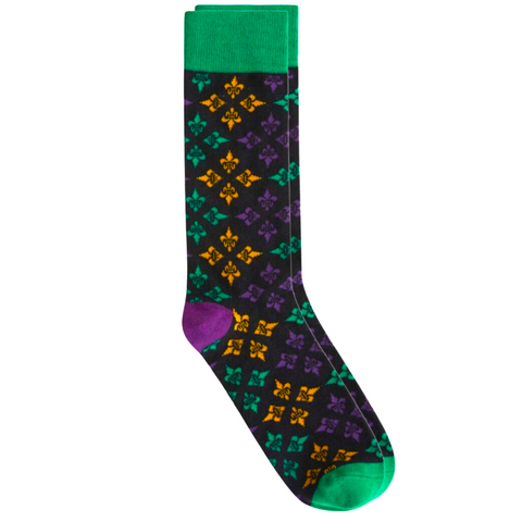 Bonfolk Mardi Gras Fleur De Lis Socks (Pair)