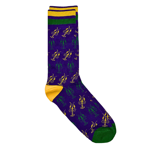 Bonfolk Crawfish Mardi Gras Socks (Pair)