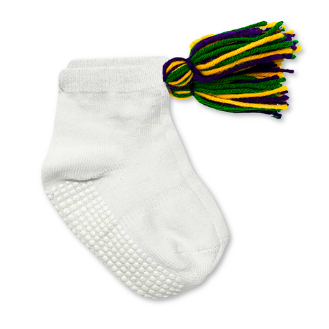 Mardi Gras Tassel Socks - 0-12M (Pair)