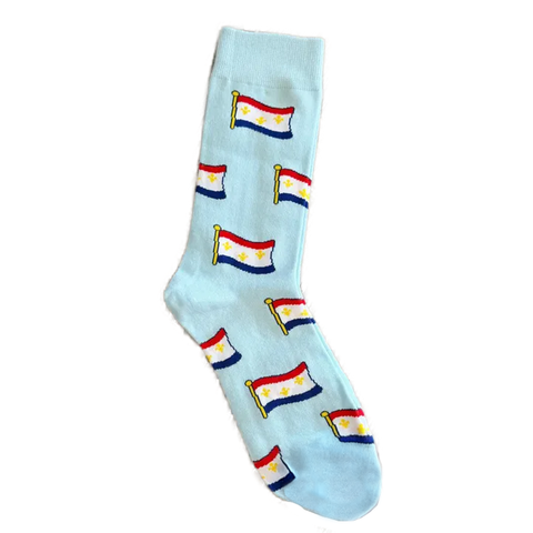 Blue New Orleans Flag Socks (Pair)