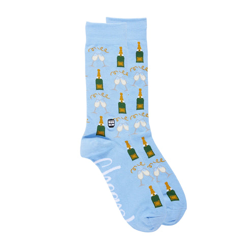 Mens Baby Blue Champagne Socks (Pair)