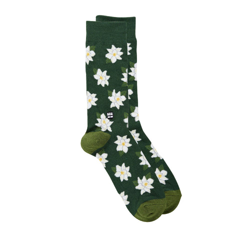 Mens Green Magnolia Socks (Pair)