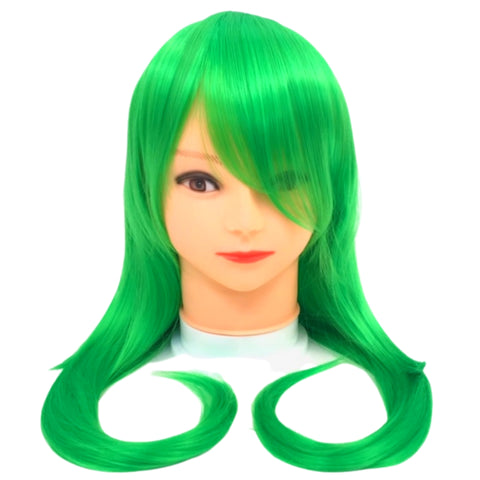 Neon Green Long Curled Wig (Each)