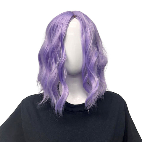 Curled Lavender Bob Wig (Each)
