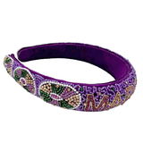 Purple Mardi Gras Beaded King Cake Headband (Each)