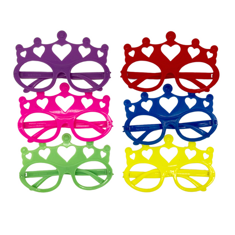 Princess Crown Sunglasses - Assorted Colors (Pack of 10)
