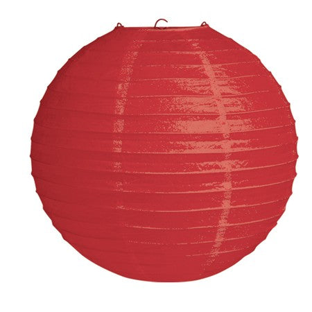 12" Red Round Solid Lantern (Each)