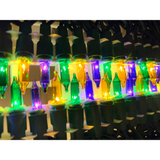 Purple, Green and Gold Mini Mardi Gras String of 100 Lights 22' (Each)