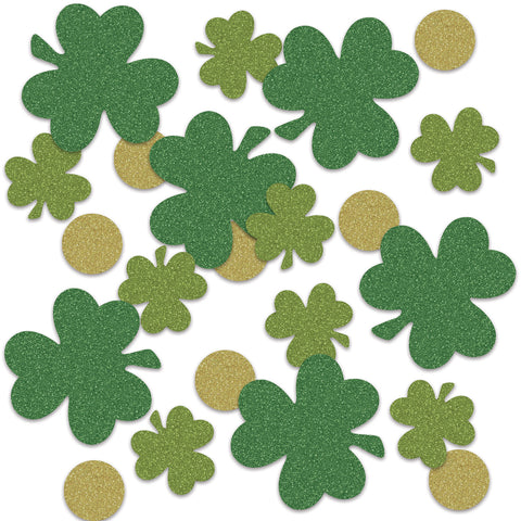 Shamrock and Coin Deluxe Sparkle Confetti .5oz (Pack)