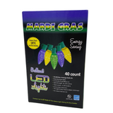 Purple, Green and Gold LED Mardi Gras Lights - 40 Lights 16' (Each)