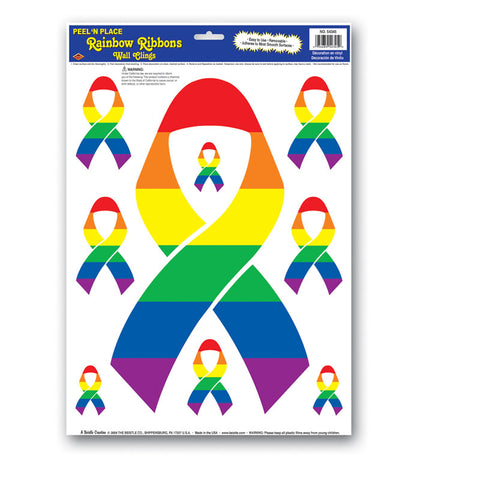 Rainbow Ribbons Peel N Place Sheet 12" x 17" (Each)