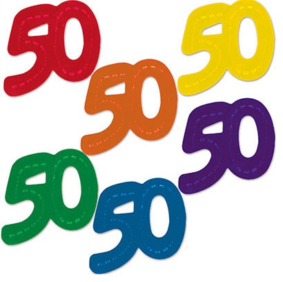 Birthday "50" Jumbo Fanci-Fetti 2.75" x 2.5" (Pack)