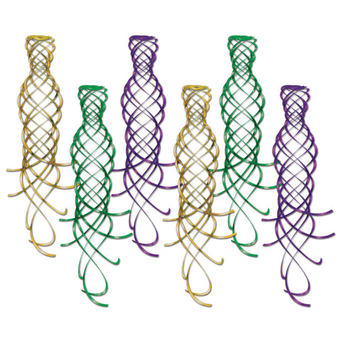 Purple, Green and Gold 20" Shimmering Whirl (Pack of 6)