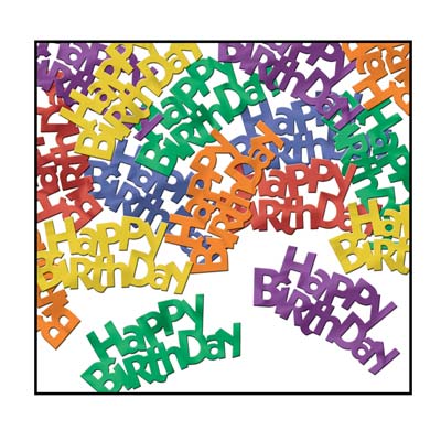 Jumbo Fanci-Fetti - Happy Birthday 2.5" x 5" (Pack)