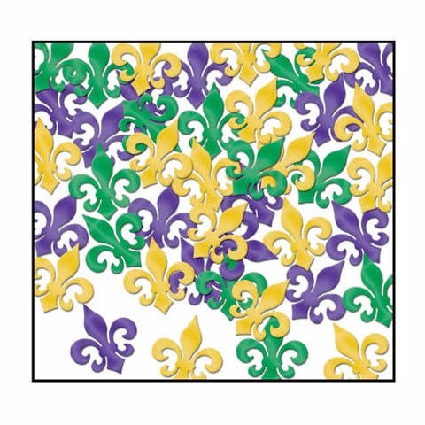 Purple, Green and Gold Fleur de Lis Fanci-Fetti 1oz (Pack)