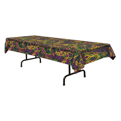 Purple, Green and Gold Mardi Gras Beads Table Cover 54" x 108"(Each)