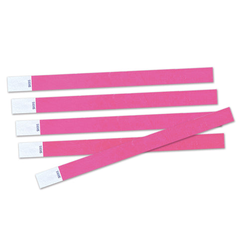 Neon Pink Tyvek Wristbands .75" x 10" (Pack of 100)