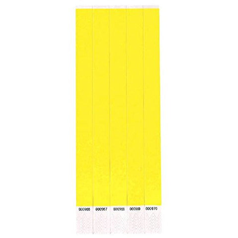 Yellow Tyvek Wristband .75" x 10" (Pack of 100)