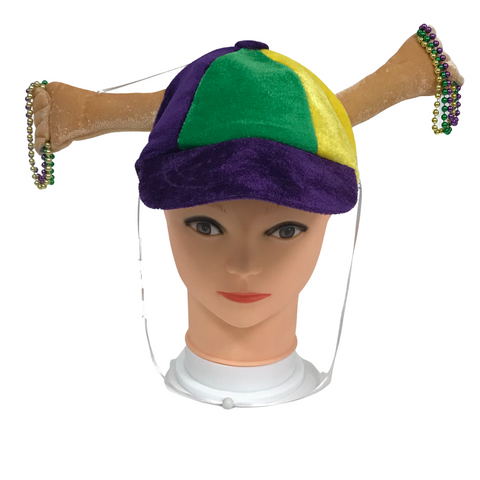 Mardi Gras Bead Cap Plush - Activate Arms with Drawstring One Size Fits Most (Each)