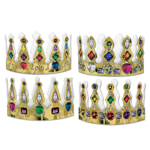 Printed Jeweled Crown 4" (Each)