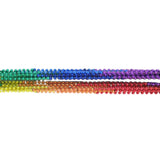 33" Round Metallic Rainbow 6 Section Mardi Gras Beads (6 Dozen - 72 Necklaces)