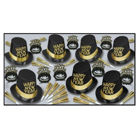 Black and Gold New Year s Eve Kit for 50